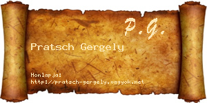 Pratsch Gergely névjegykártya